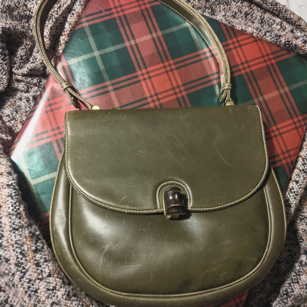 Vintage Gucci Leather Bamboo Saddlebag